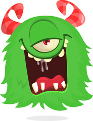 Silly cartoon flying monster with one eye. Halloween vector illustration. Great for package or party decoration