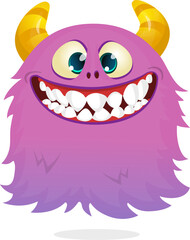 Funny cartoon flying monster. Halloween vector illustration. Great for package or party decoration