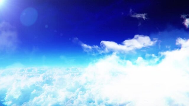 Blue sky clouds. Puffy fluffy white clouds. Cumulus cloud cloudscape timelapse. Summer blue sky time lapse. Nature weather blue sky. Cloud time lapse. clouds change their shape in cloud space.