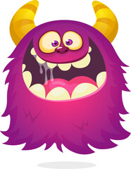 Funny cartoon flying monster. Halloween vector illustration. Great for package or party decoration