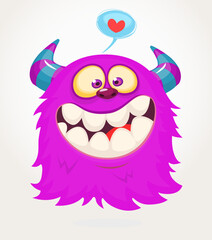 Funny cartoon flying monster. Halloween vector illustration. Great for package or party decoration