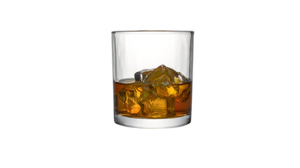 ice cube whiskey glass isolated on white background whiskey on the rocks PNG elements