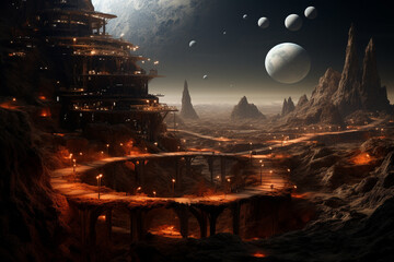 Parallel universes from other dimensions, unveiling futuristic worlds that spark curiosity and excitement. Ai generated