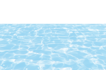 Blue water with ripples on the surface. Defocus blurred transparent blue colored clear calm water surface texture with splashes and bubbles. Water waves with shining pattern texture background.