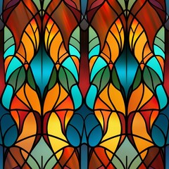 seamless pattern stained glass window