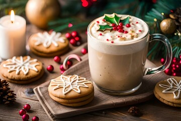 Fototapeta na wymiar christmas cookies and coffee