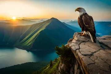 Foto op Plexiglas eagle on the rock © Humaira