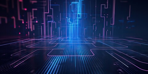 AI Generated. AI Generative. Bluew data network science pragramming future cyber background pattern texture graphic art illustration view