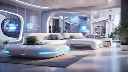 Fototapeta premium Futuristic Smart Home Interiors