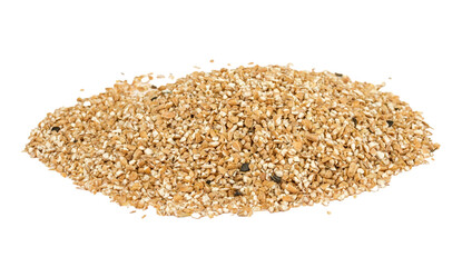 Pearl barley heap isolated on white