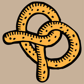 recommend clip art: pretzel bakery product vector illustration