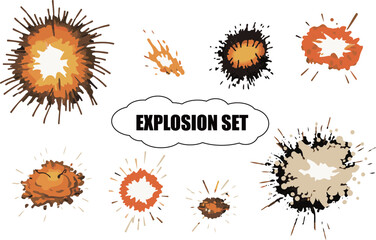 Explosion and flash effect material set
