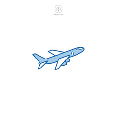 Airplane icon symbol vector illustration isolated on white background