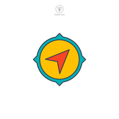 Compass icon symbol vector illustration isolated on white background