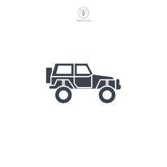 Jeep Off-road icon symbol vector illustration isolated on white background