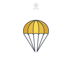 Parachute icon symbol vector illustration isolated on white background