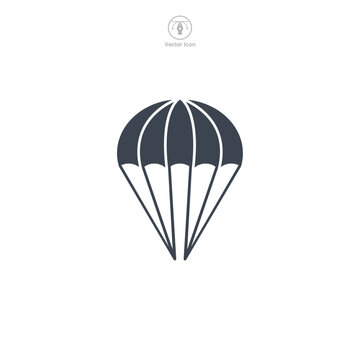 Parachute icon symbol vector illustration isolated on white background