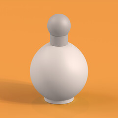 Monochrome Bottle on Orange Background, 3d Rendering