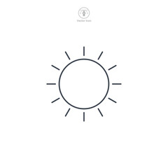 Obraz premium Sun icon symbol vector illustration isolated on white background