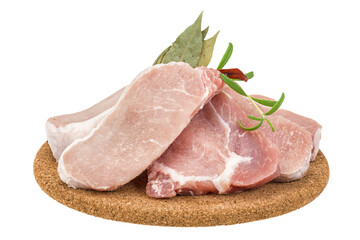 Raw pork steak
