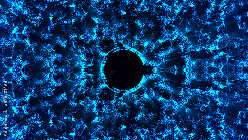 Wall mural big data visualization. abstract dynamic particles. abstract space background on a scientific astron