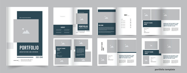 Architecture and interior Design Portfolio Template, minimal modern layout Architecture  brochure