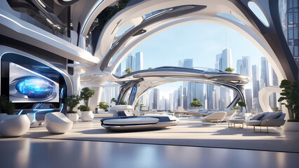 Fototapeta premium Futuristic Smart Home Interiors