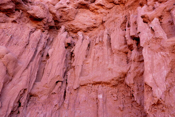 Hiking through the red canyons of the Quebrada de las Señoritas in Jujuy, Argentina - Traveling and exploring the beautiful sights of South America