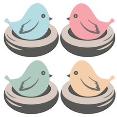 BIRDS ON NEST PATTERN