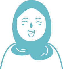 hand drawn empowered muslim woman illustration