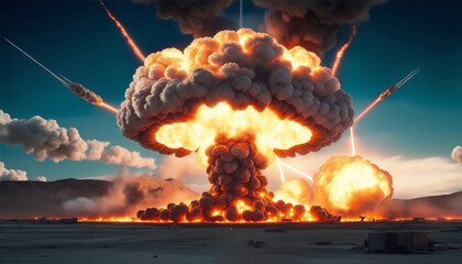 atom bomb, nuclear, very big explosion, mega explosion