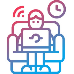 Obraz premium stay at home gradient line icon