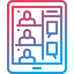 video conference gradient line icon