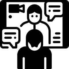 video calling solid line icon