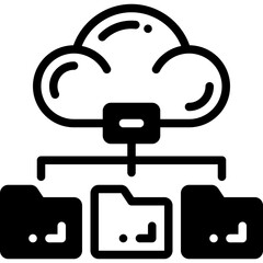 file sharing solid line icon