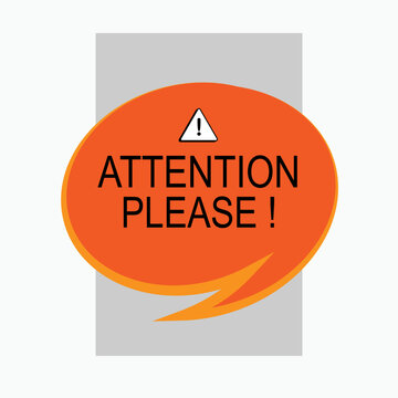 Attention Please Icon Illustration - Vector, Sign and Symbol or Banner for Design, Presentation, Website or Apps Elements.