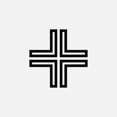 Fototapeta premium Add Icon. Plus, Positive. Ambulance, Medical Logo. Increase Sign and Symbol for Design, Presentation, Website or Apps Elements - Vector. 