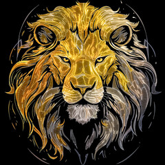 Abstract animal art, in black background. 3d rendering image. Futuristic glowing low polygonal art. Modern wireframe mesh design. The frame structure of the light connection. Neon glow art.