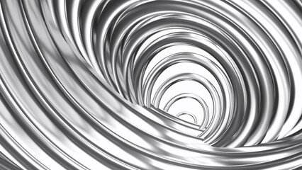 Silver chrome background stripes 3d wavy pattern, elegant abstract striped pattern wallpaper.