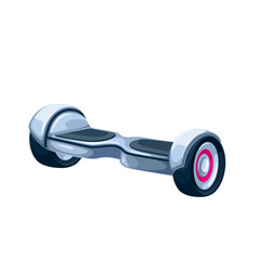 Fototapeta na wymiar Gyroscooter hoverboard vector illustration. Cartoon isolated electric self balancing gyro scooter with two wheels, transport with board for standing, modern smart gadget gyroscooter for city travel