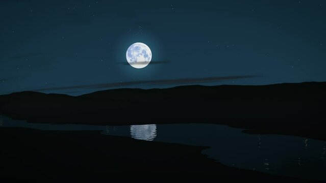 大河の月夜