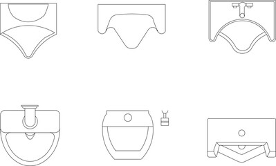 Detailed sketch of public bathroom urinal for people