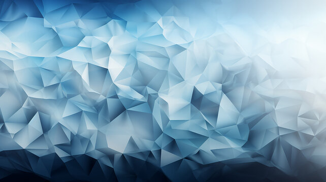 polygonal blue light background abstract triangles innovation page. Generative AI