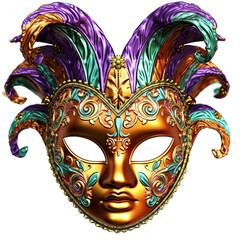 Mardi gras mask, PNG, Transparent background, Generative ai
