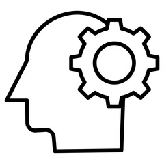 Outline Human Mind setting icon