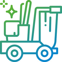 Cleaning cart gradient line icon