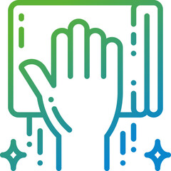 Wiping gradient line icon