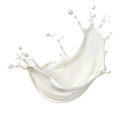 Fototapeta Splash of milk or cream isolated on white background With clipping path. Full depth of field. Focus stacking. PNG. Generative AI obraz