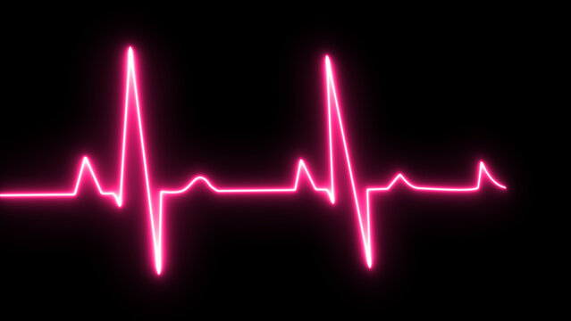 ECG heartbeat monitor, cardiogram heart pulse line wave.