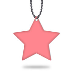 Pink Star Price Tag or Label